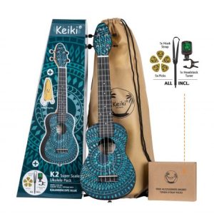 KEIKI Ukelele electrificado soprano K2SS-BKC.
