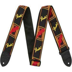 FENDER Correa 099-0681-500 Monogrammed Negra/Amarilla/Roja 2"