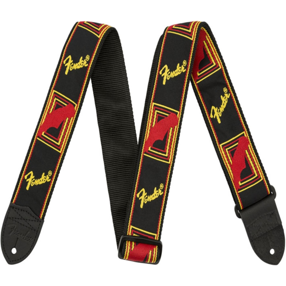 FENDER Correa 099-0681-500 Monogrammed Negra/Amarilla/Roja 2"