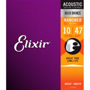 ELIXIR Juego Cuerdas Guitarra Acústica Nanoweb 11002 (10-47)