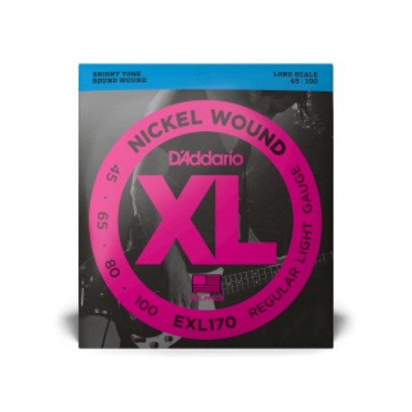 D´ADDARIO EXL170. Para bajo de entorchado de níquel, calibre fino, 45-100, escala larga