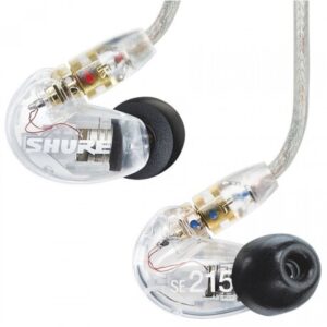 SHURE Auriculares SE215 con cable removible estándar. Transparente.