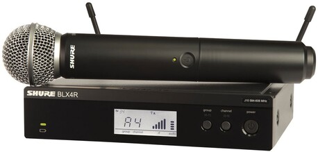 SHURE Sistema inalámbrico SM58 de mano con receptor enracable. 518-542MHz.